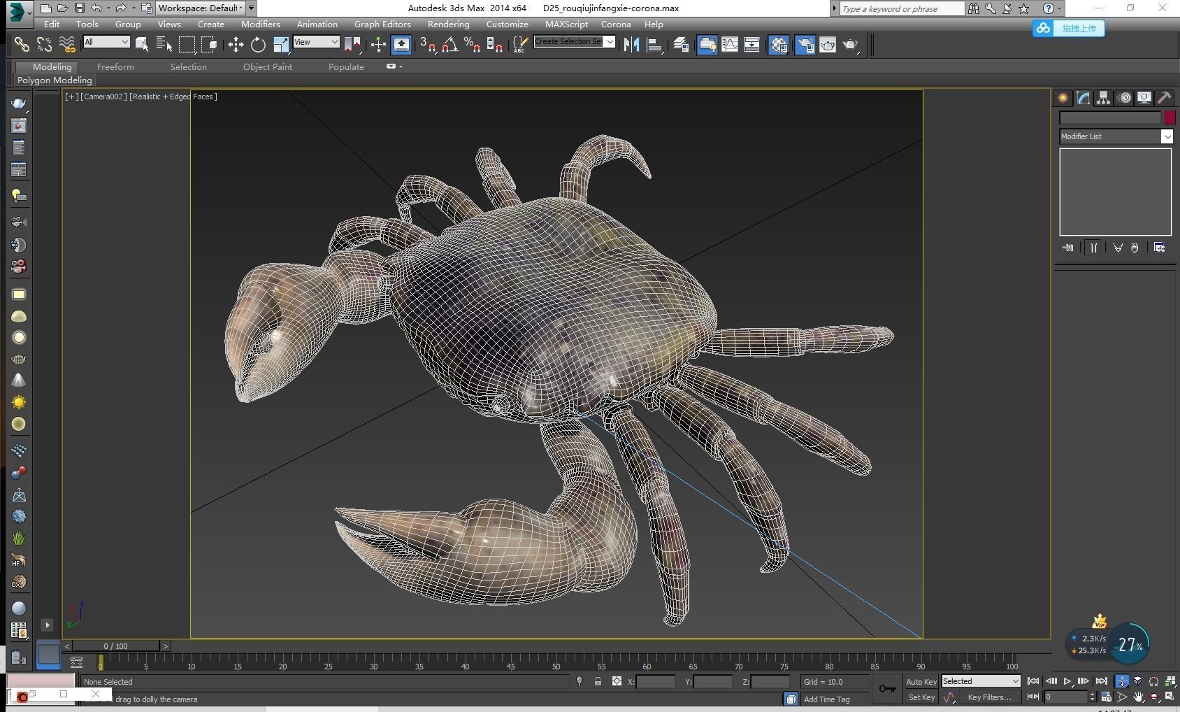 Hemigrapsus sanguineus Crab Low-poly 3D model_10