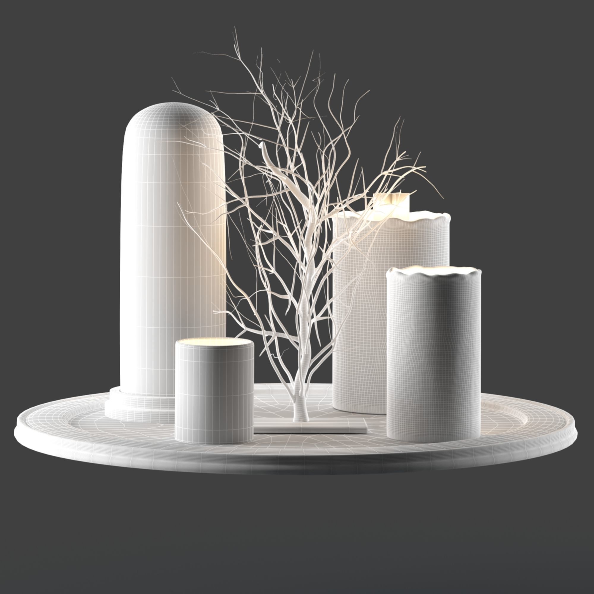 candle decorative  3D model_3