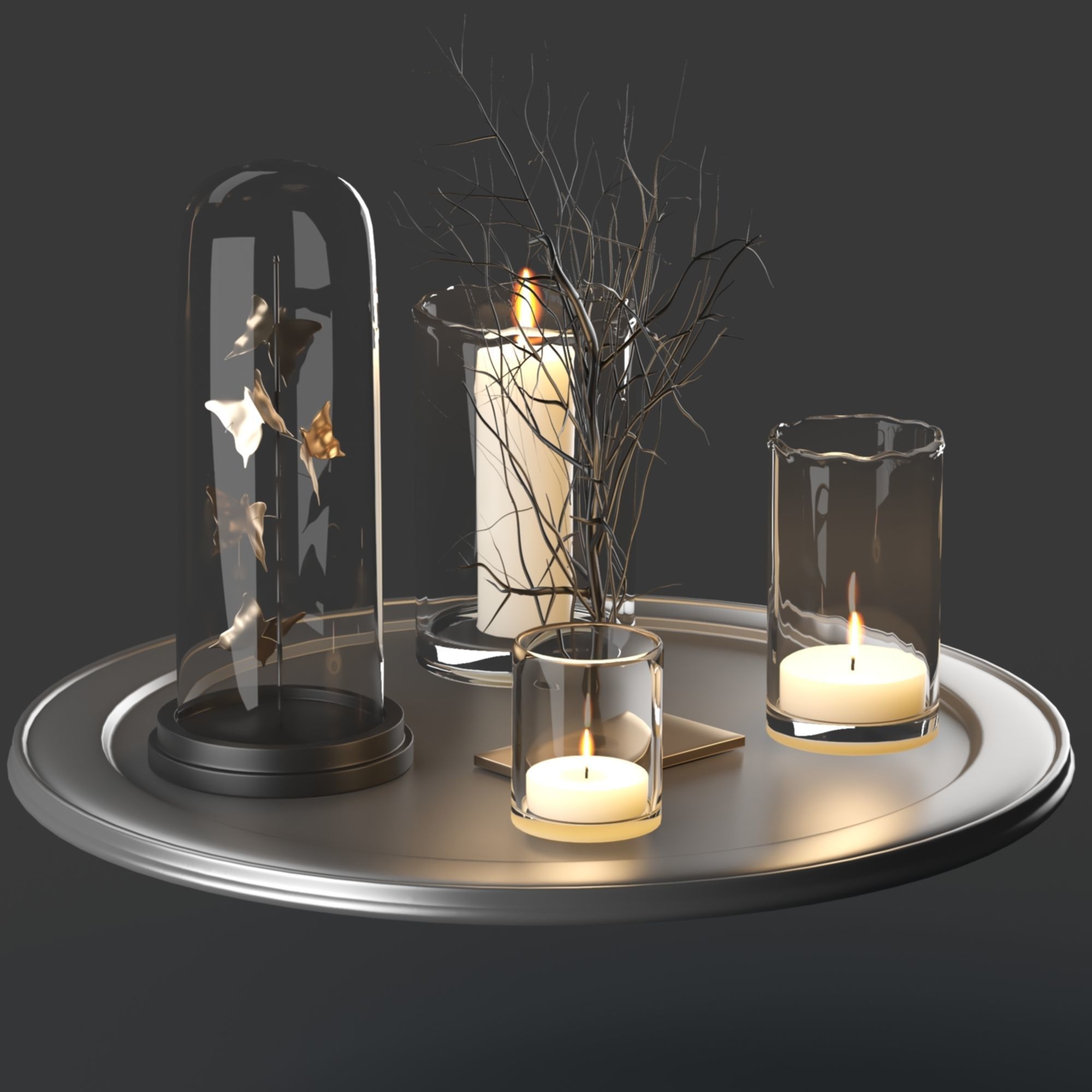 candle decorative  3D model_1