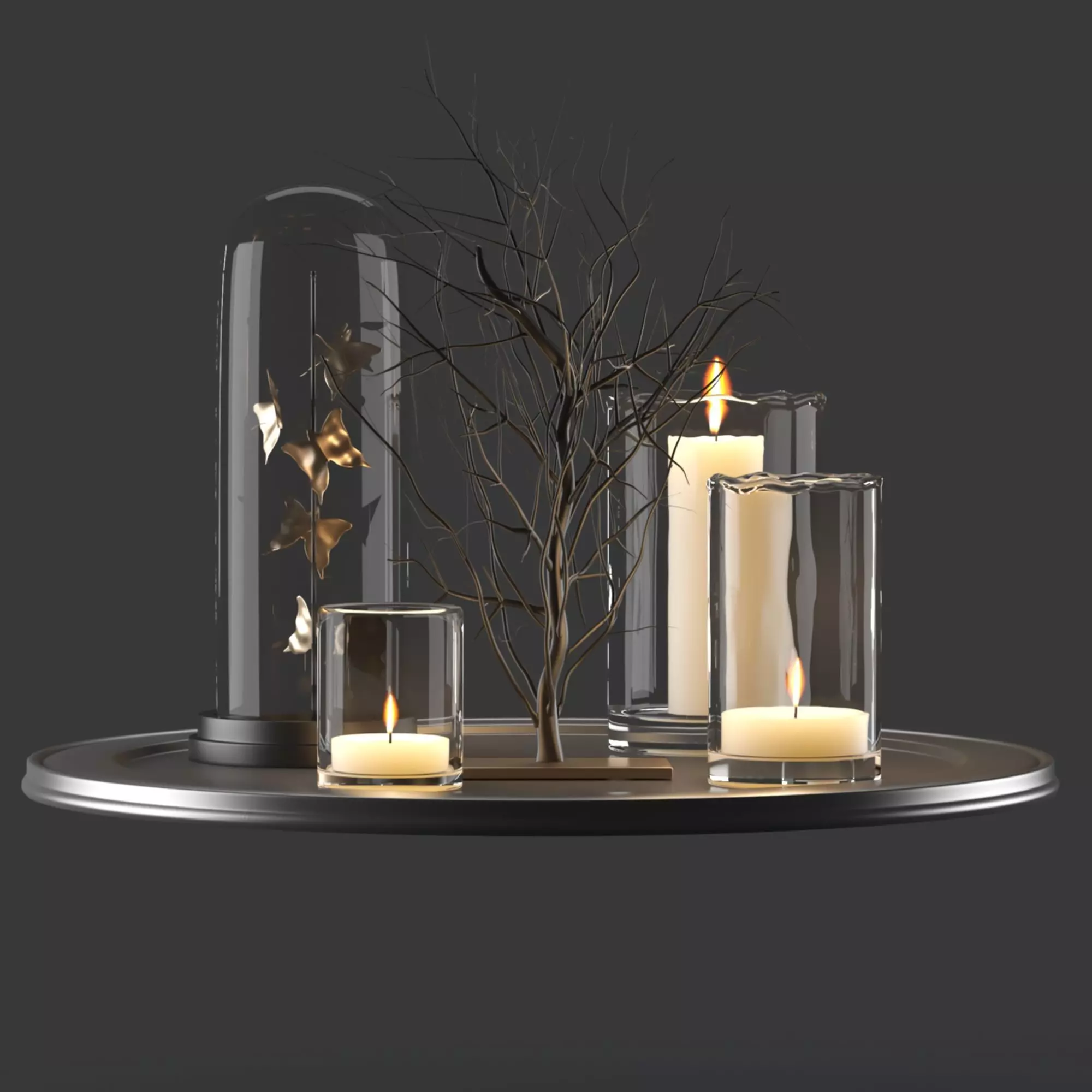 candle decorative  3D model_0