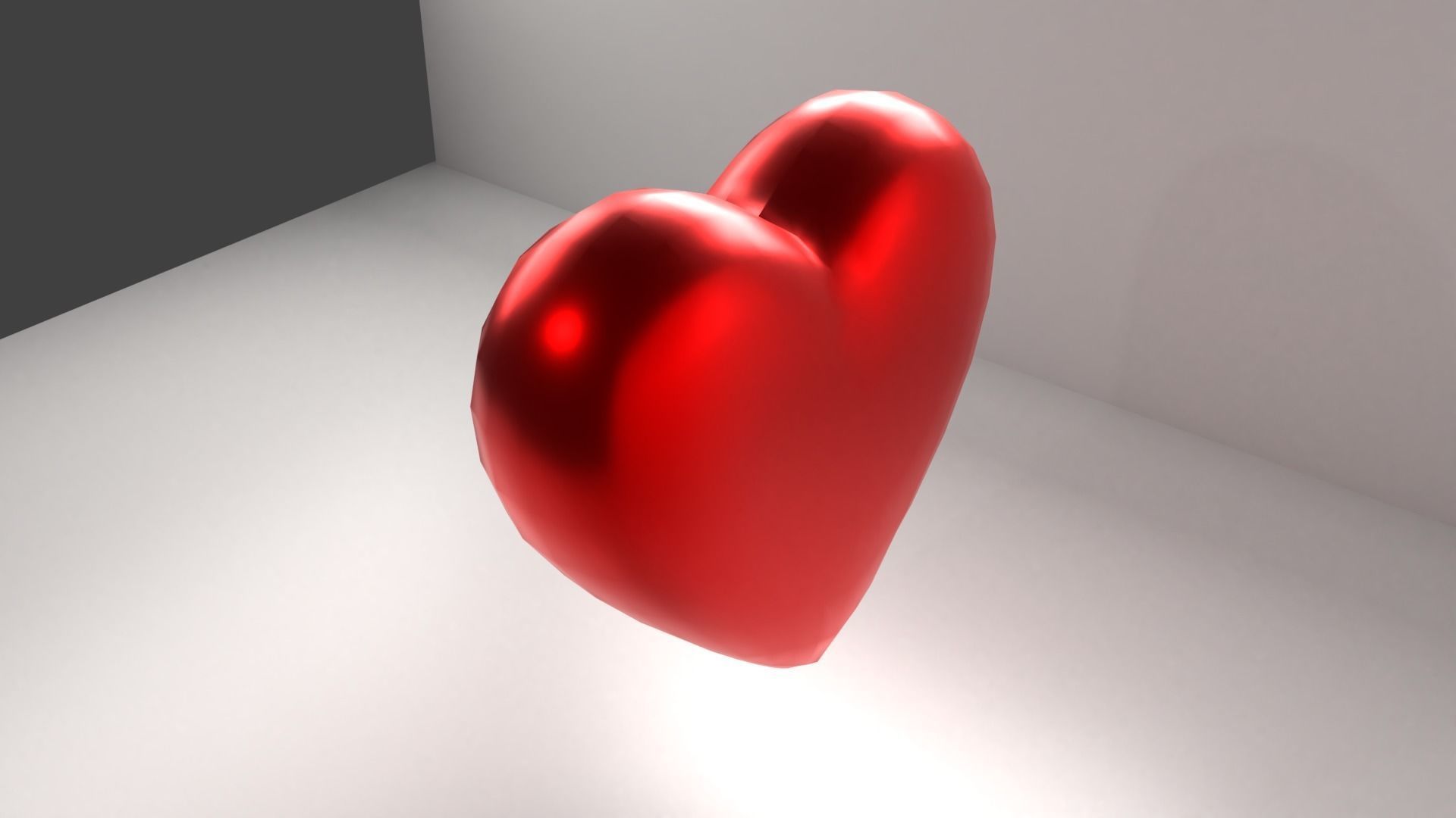 Metal Heart Shape Symbol 3D model_3