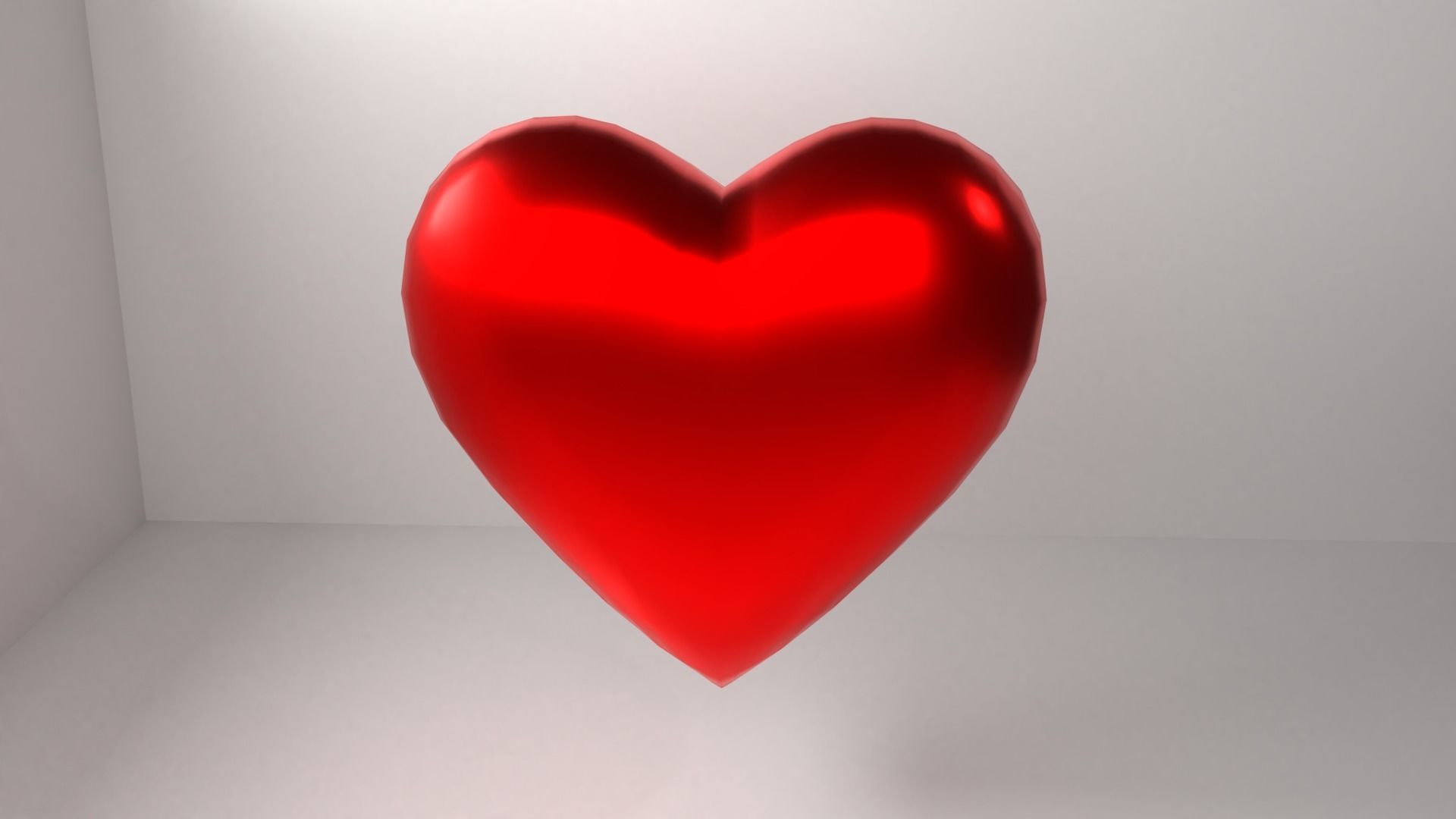 Metal Heart Shape Symbol 3D model_1