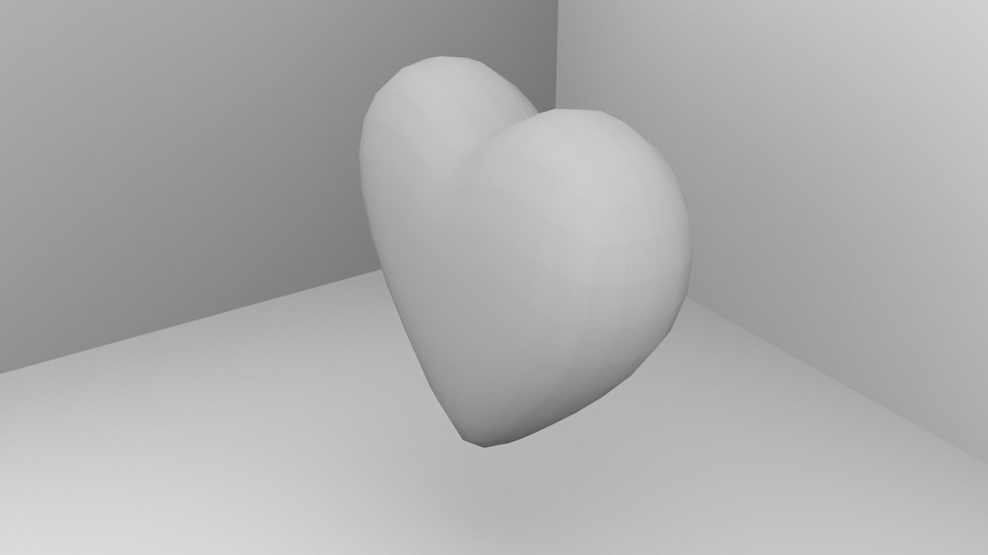 Metal Heart Shape Symbol 3D model_4