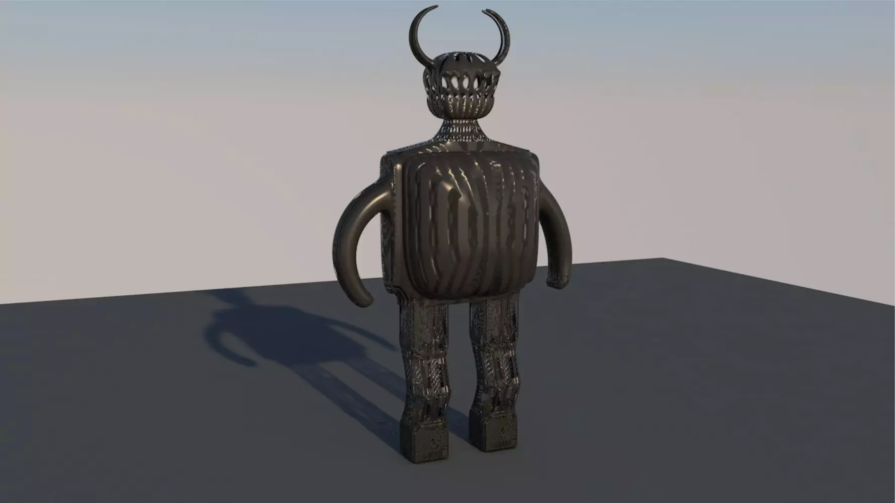 Transformer man with horns 3D model_0