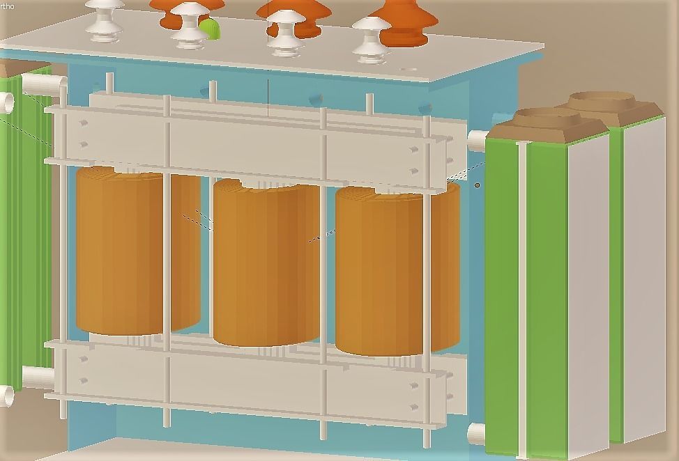 Power Transformer 3D Model New Design 3D model_10