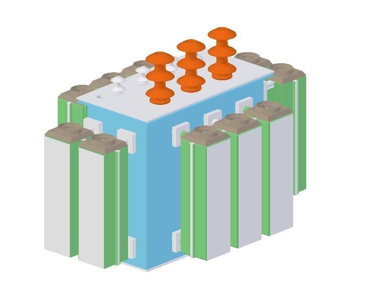 Power Transformer 3D Model New Design 3D model_5