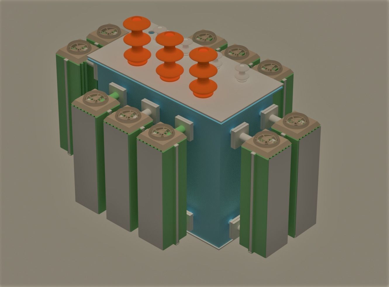 Power Transformer 3D Model New Design 3D model_2