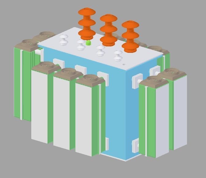 Power Transformer 3D Model New Design 3D model_1