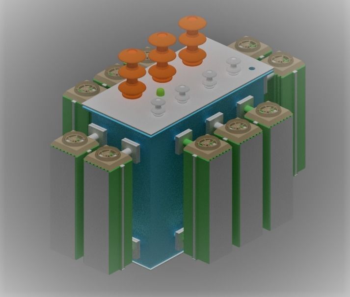 Power Transformer 3D Model New Design 3D model_3