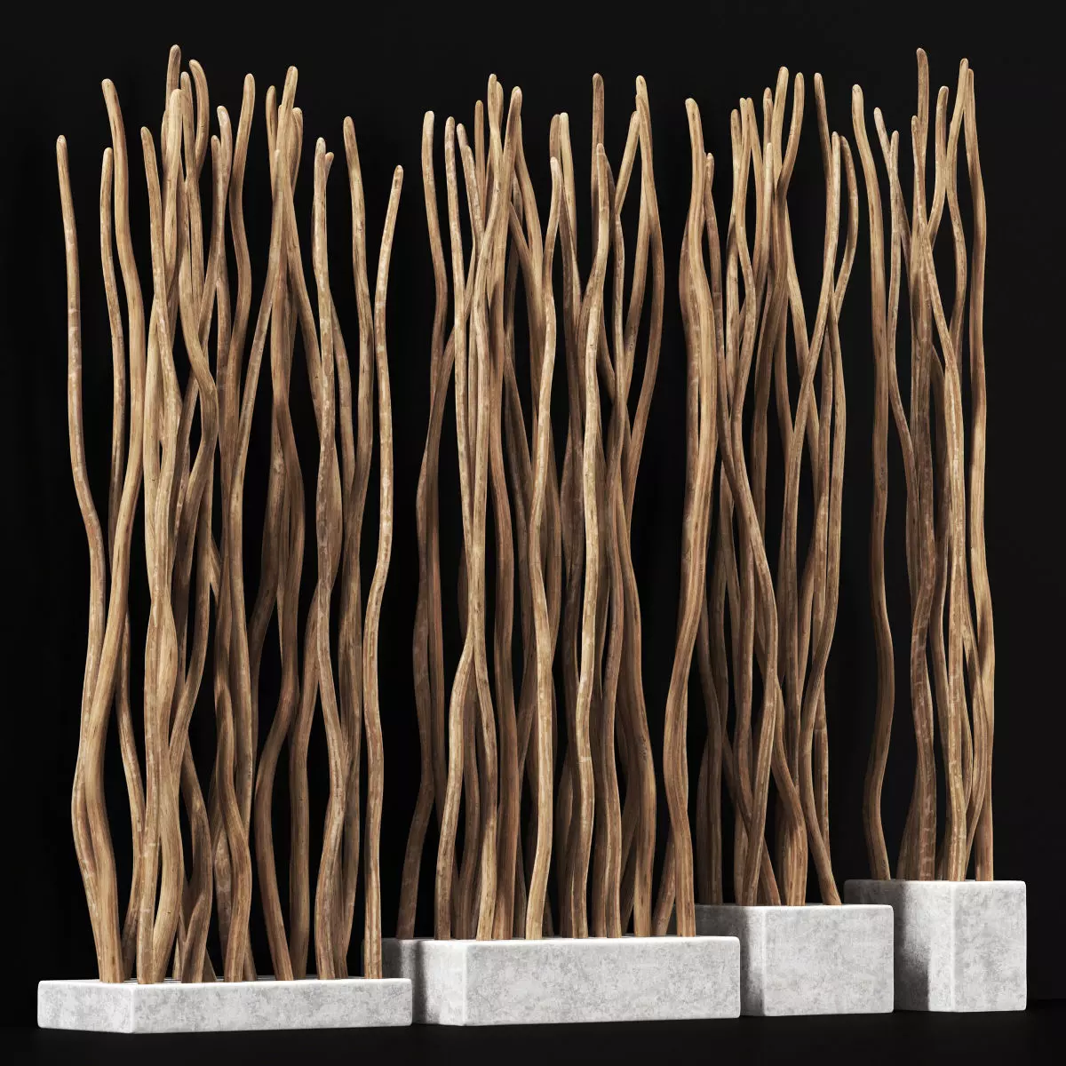 Planter small branch crooked n4 3D model_0