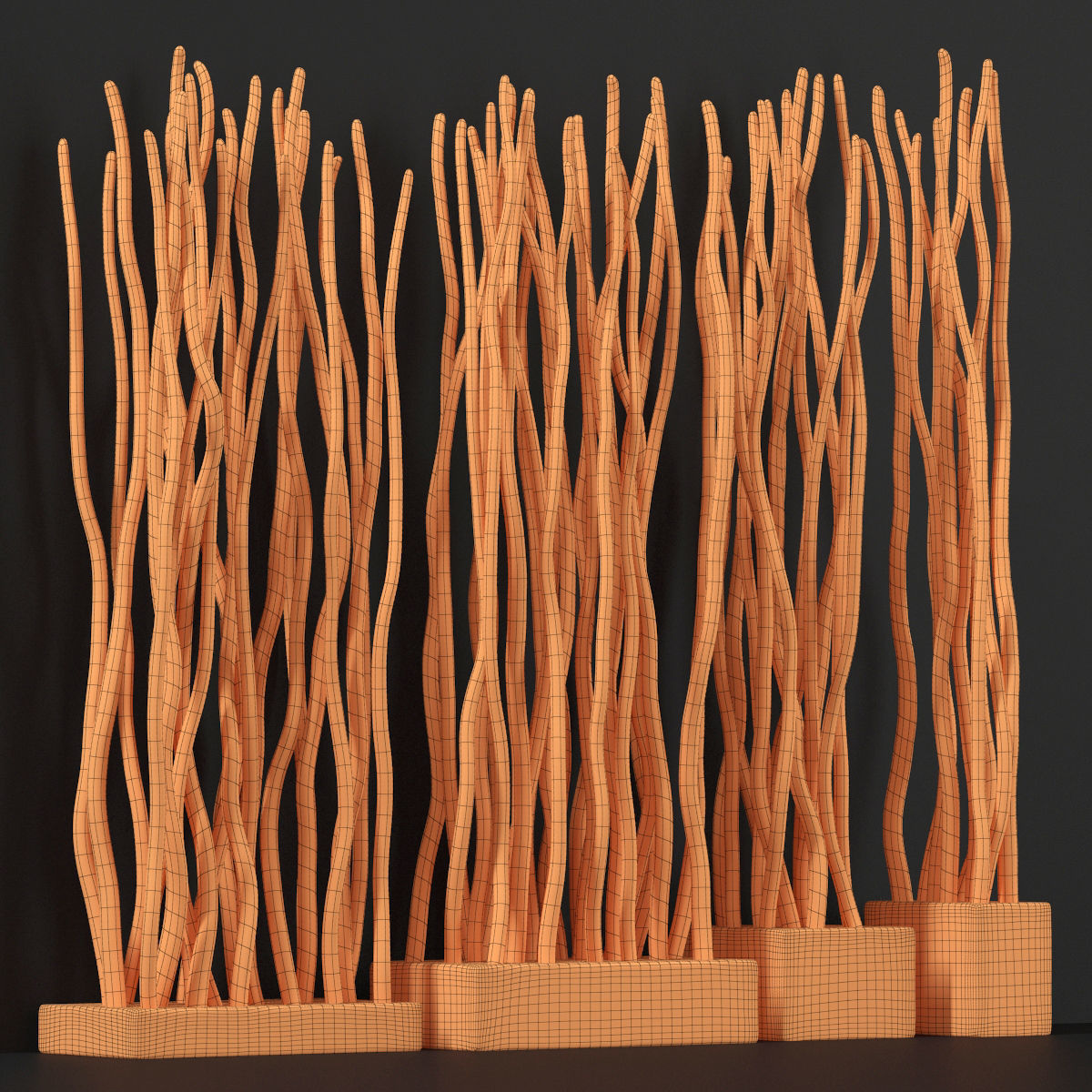 Planter small branch crooked n4 3D model_11