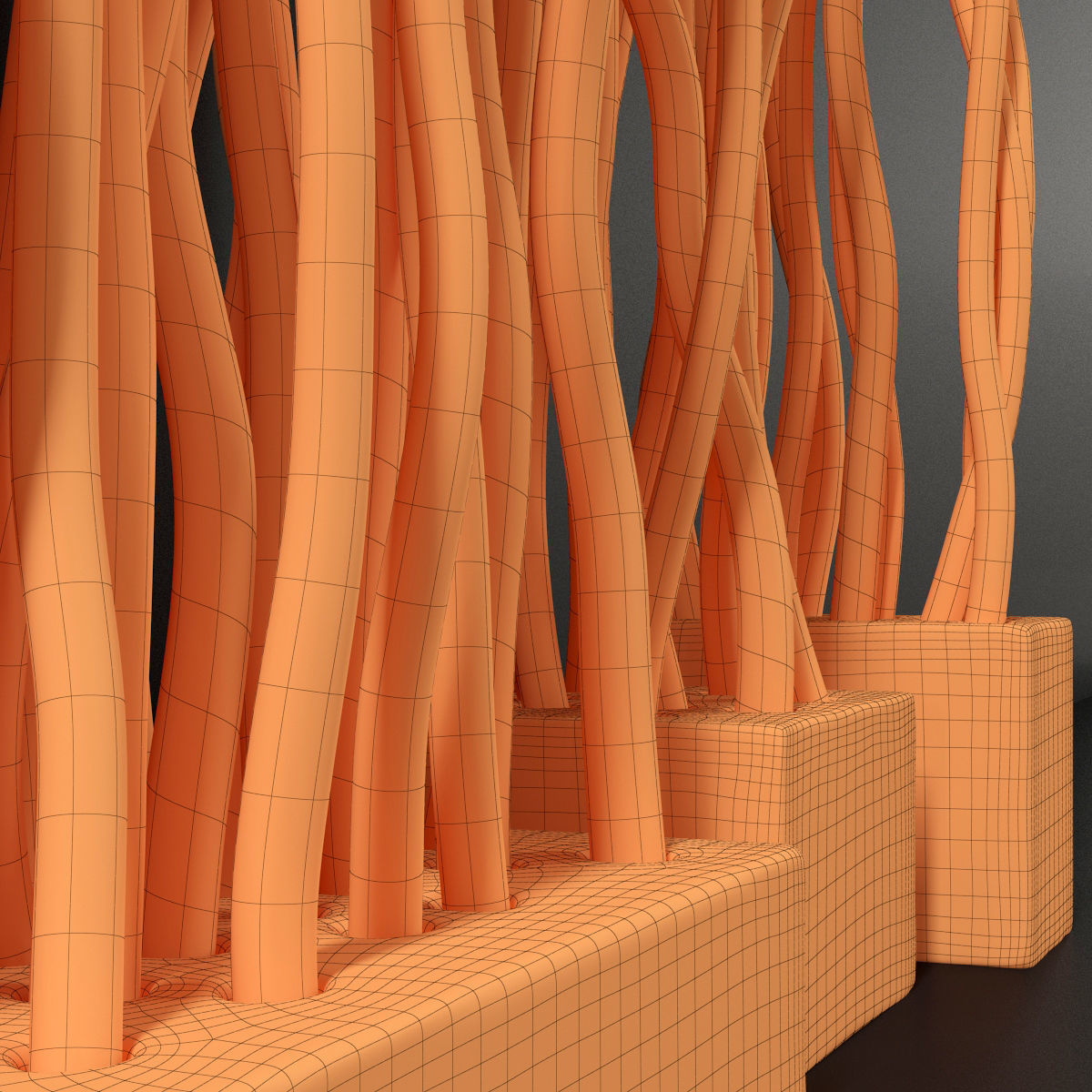 Planter small branch crooked n4 3D model_16