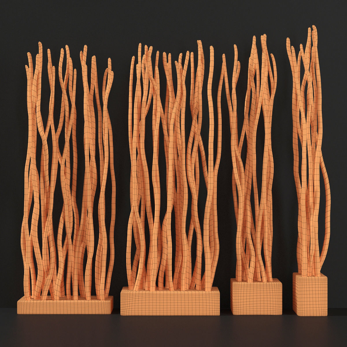 Planter small branch crooked n4 3D model_9