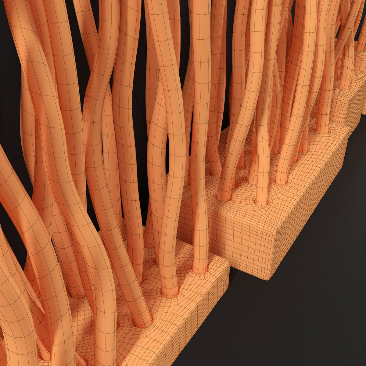 Planter small branch crooked n4 3D model_12