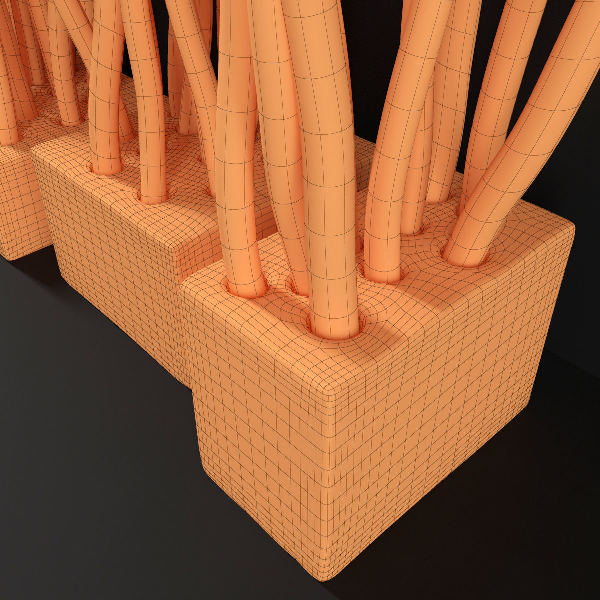 Planter small branch crooked n4 3D model_13