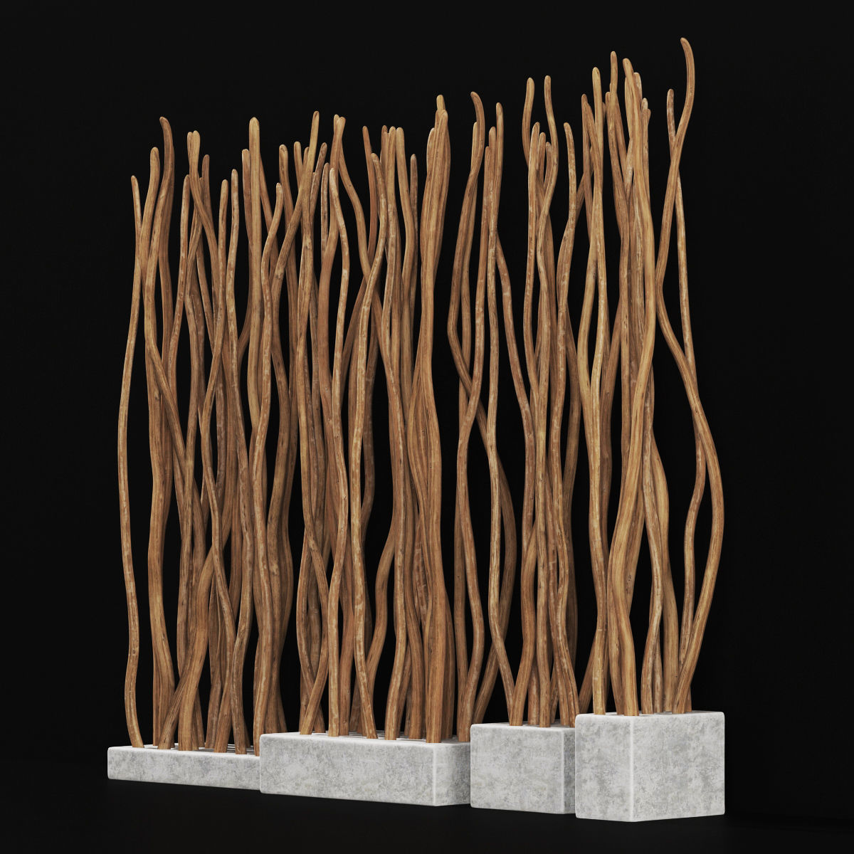 Planter small branch crooked n4 3D model_2