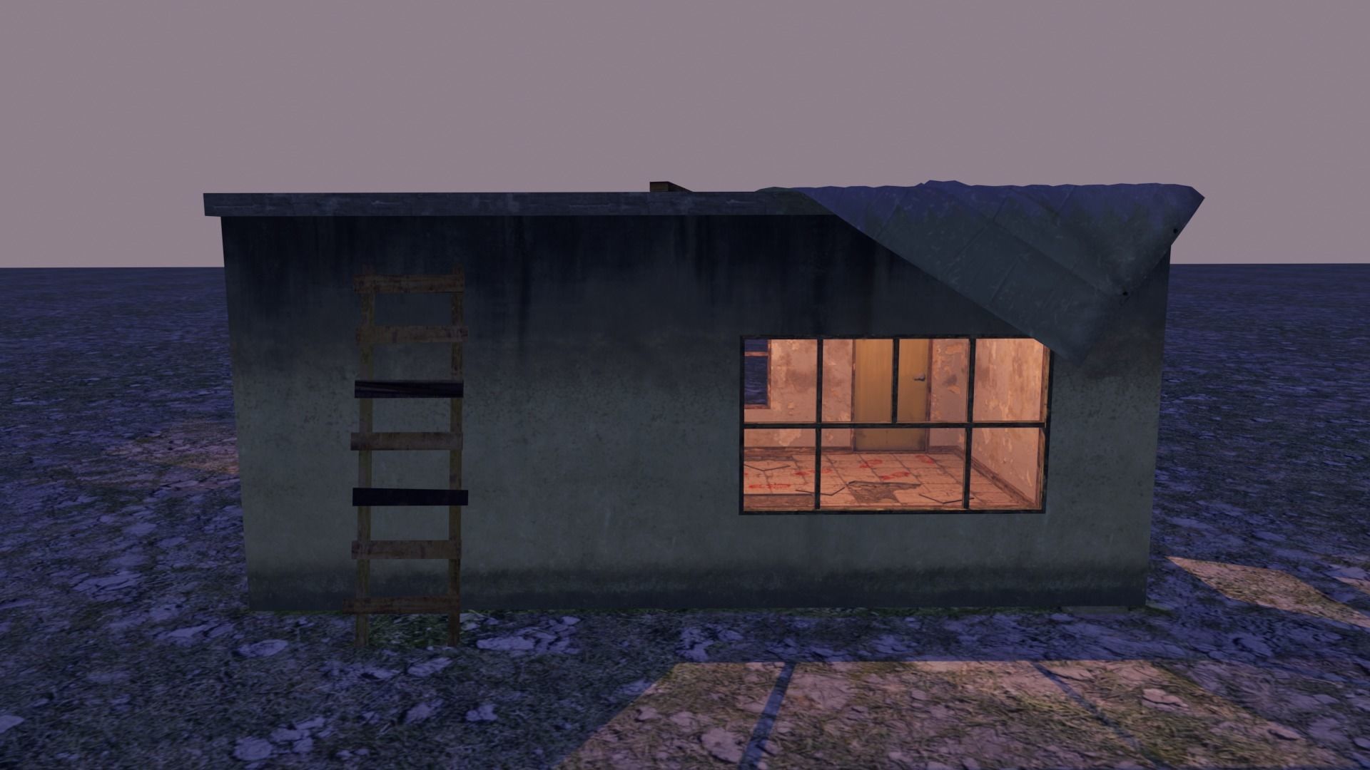 Cement Shed Low-poly 3D model_2