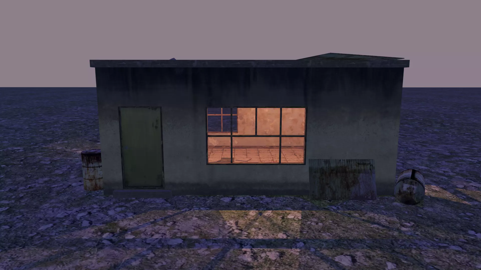 Cement Shed Low-poly 3D model_0