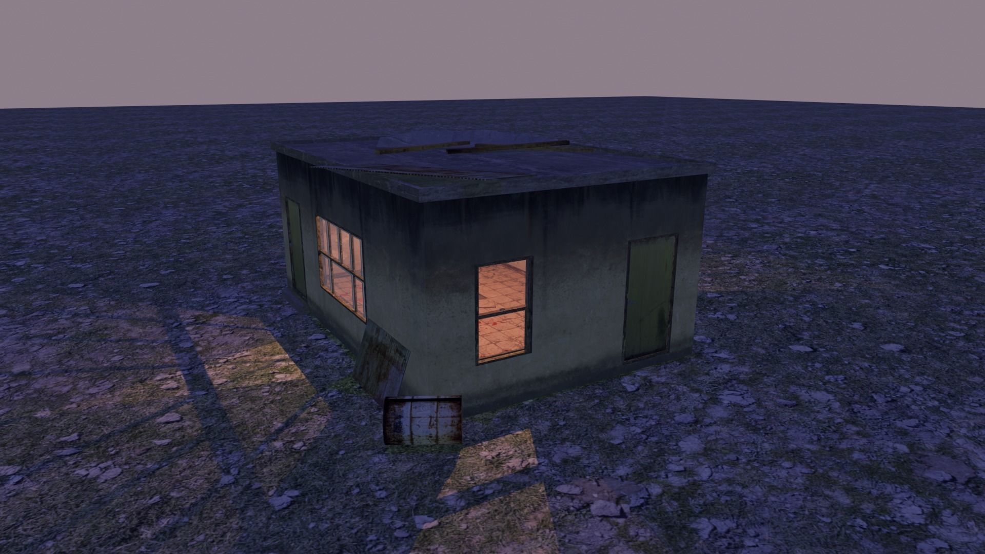 Cement Shed Low-poly 3D model_3
