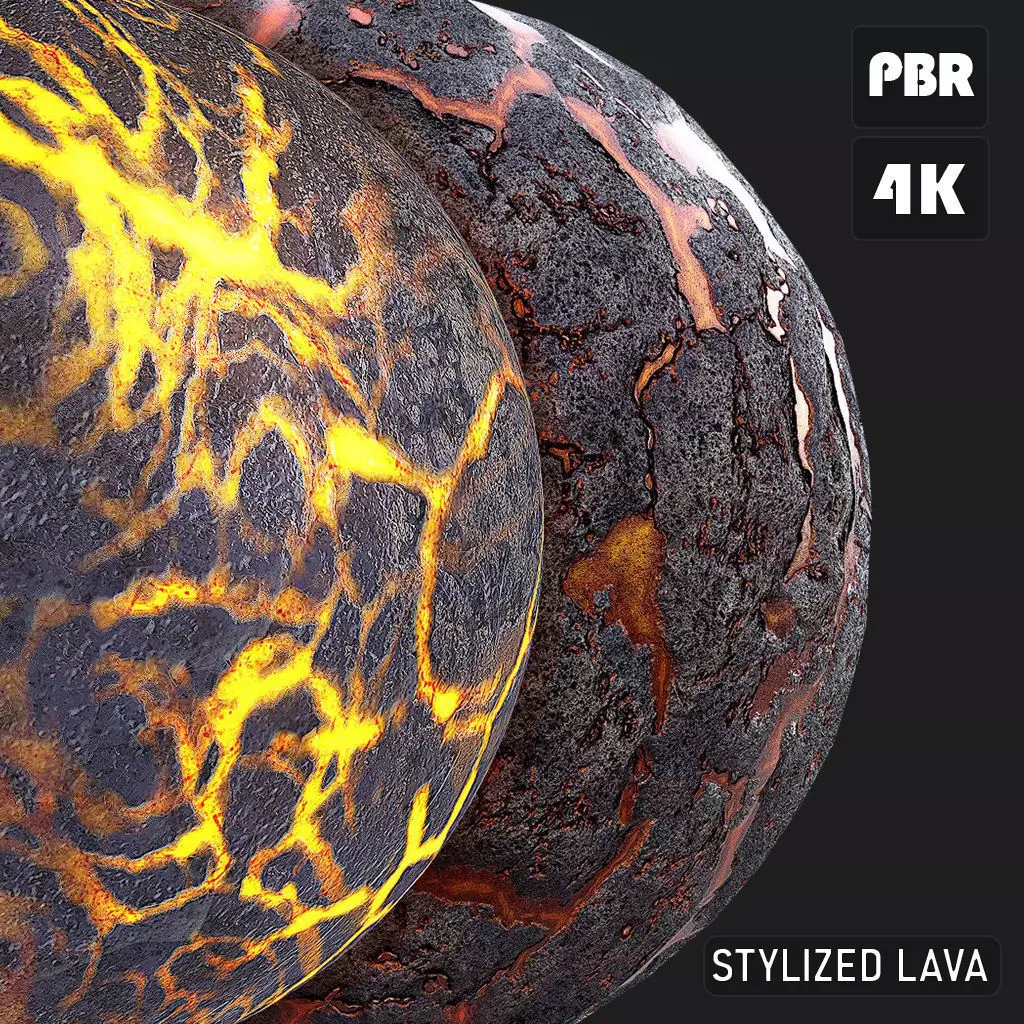 PBR Stylized Lava Texture_0