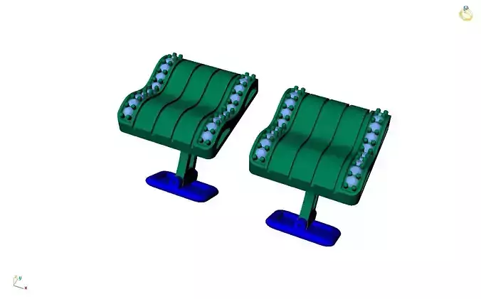 CUFFLINK-2 pair of squares 3D print model