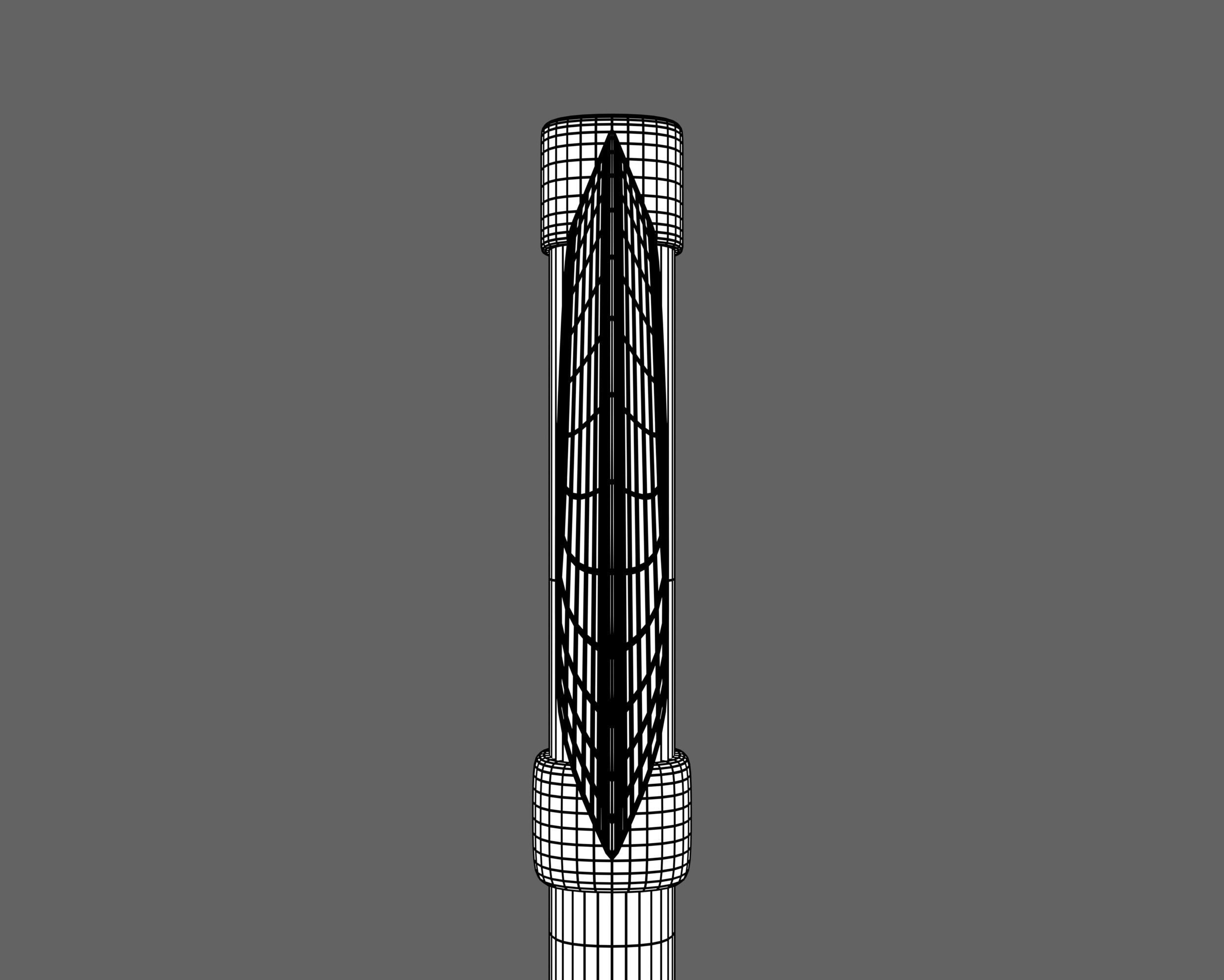 Ancient Japanese Kama Low-poly 3D model_13