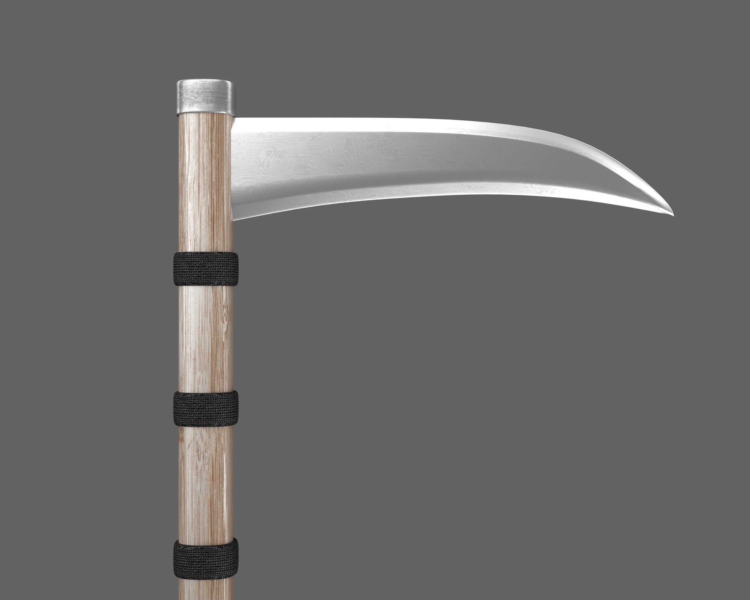 Ancient Japanese Kama Low-poly 3D model_8
