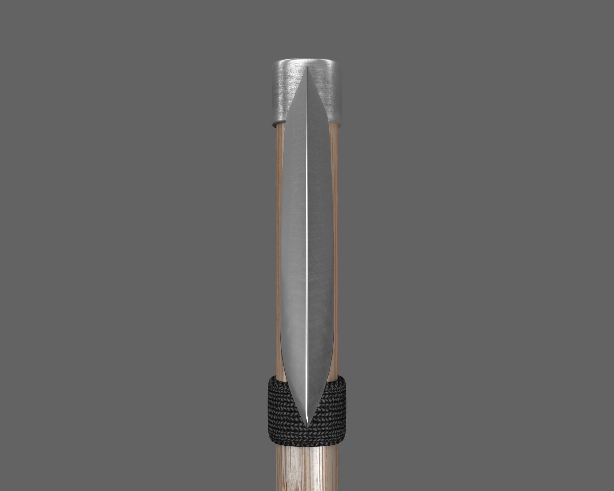 Ancient Japanese Kama Low-poly 3D model_11