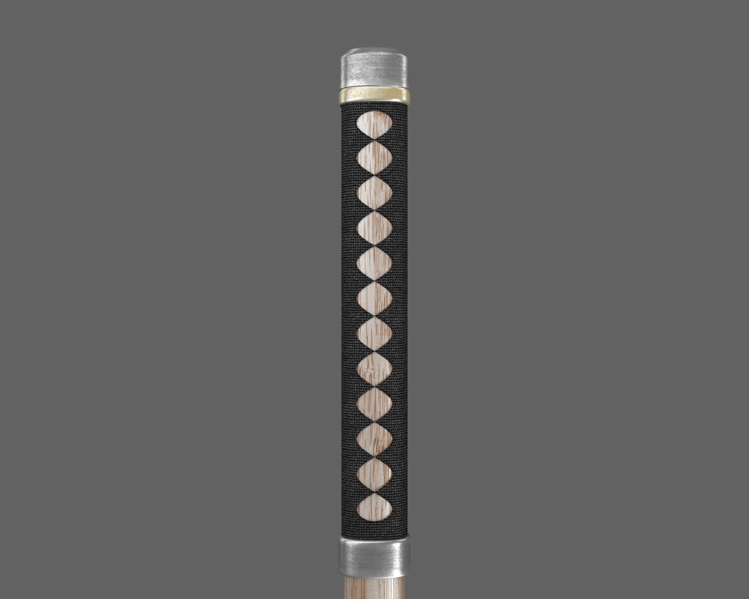 Ancient Japanese Kama Low-poly 3D model_14