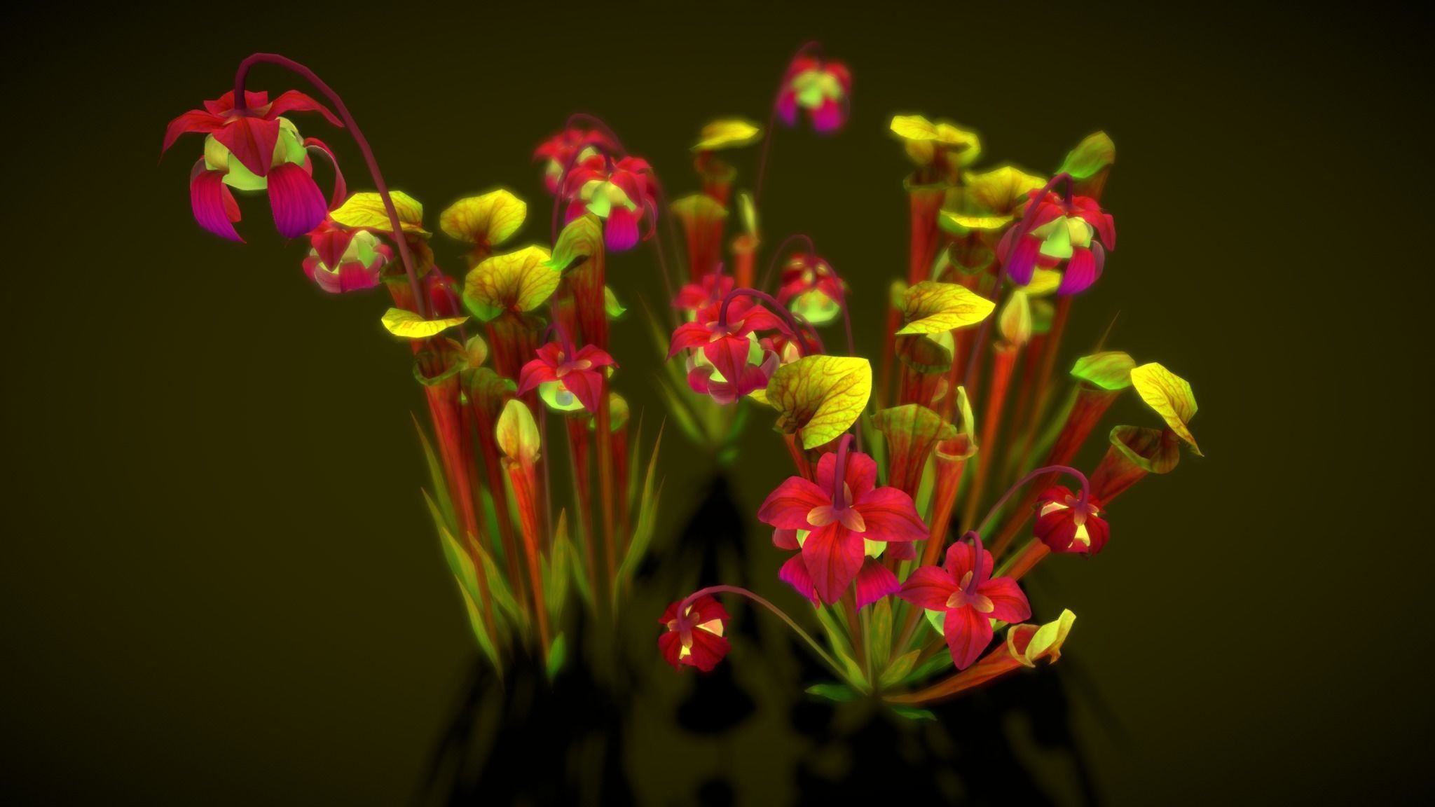 Flower Green Pitcher 3D model_7