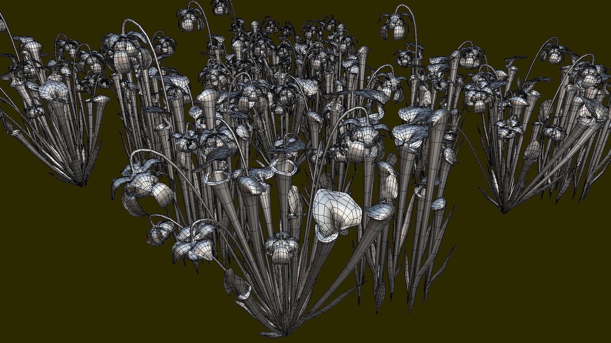 Flower Green Pitcher 3D model_2