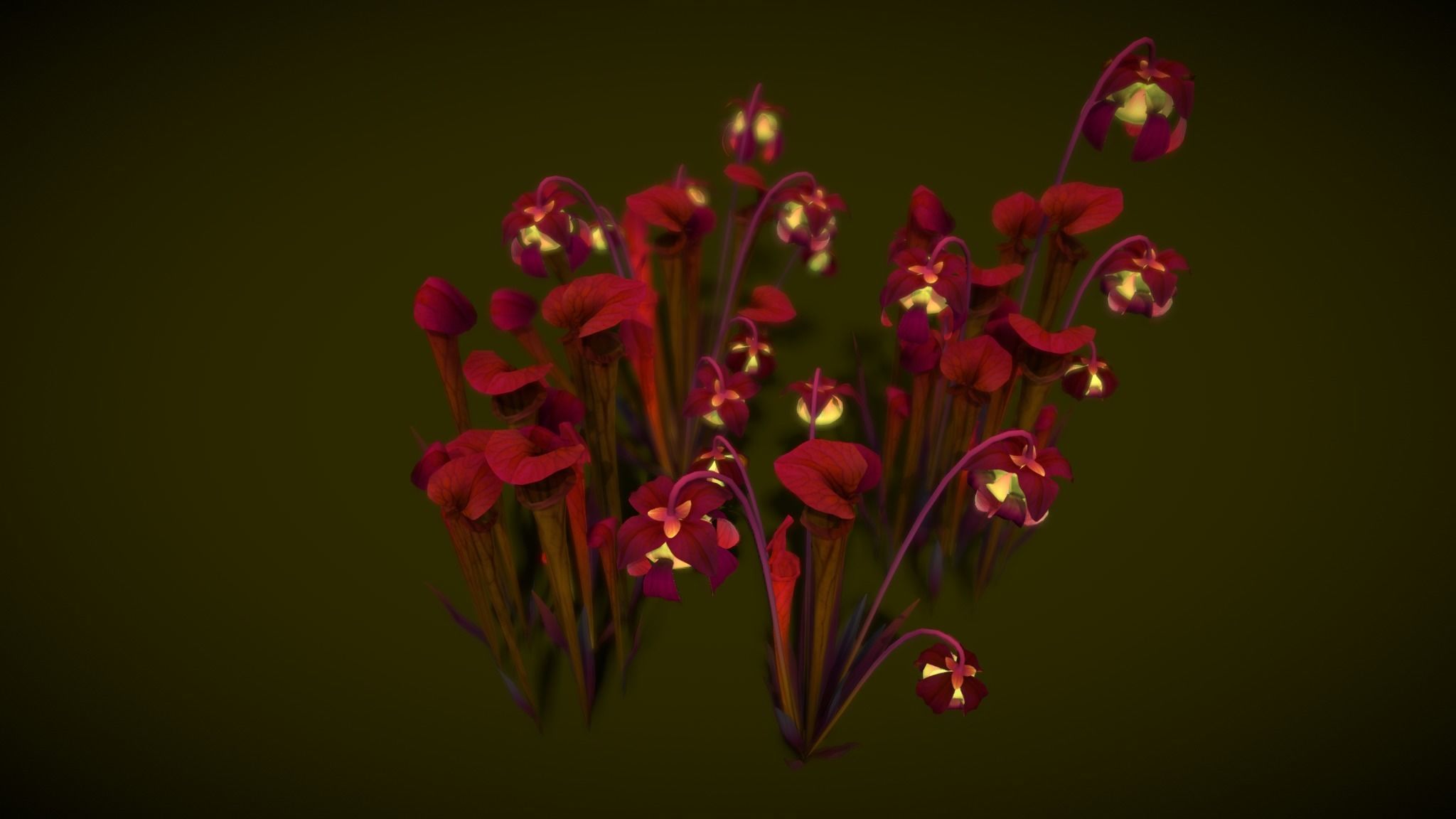 Flower Green Pitcher 3D model_9