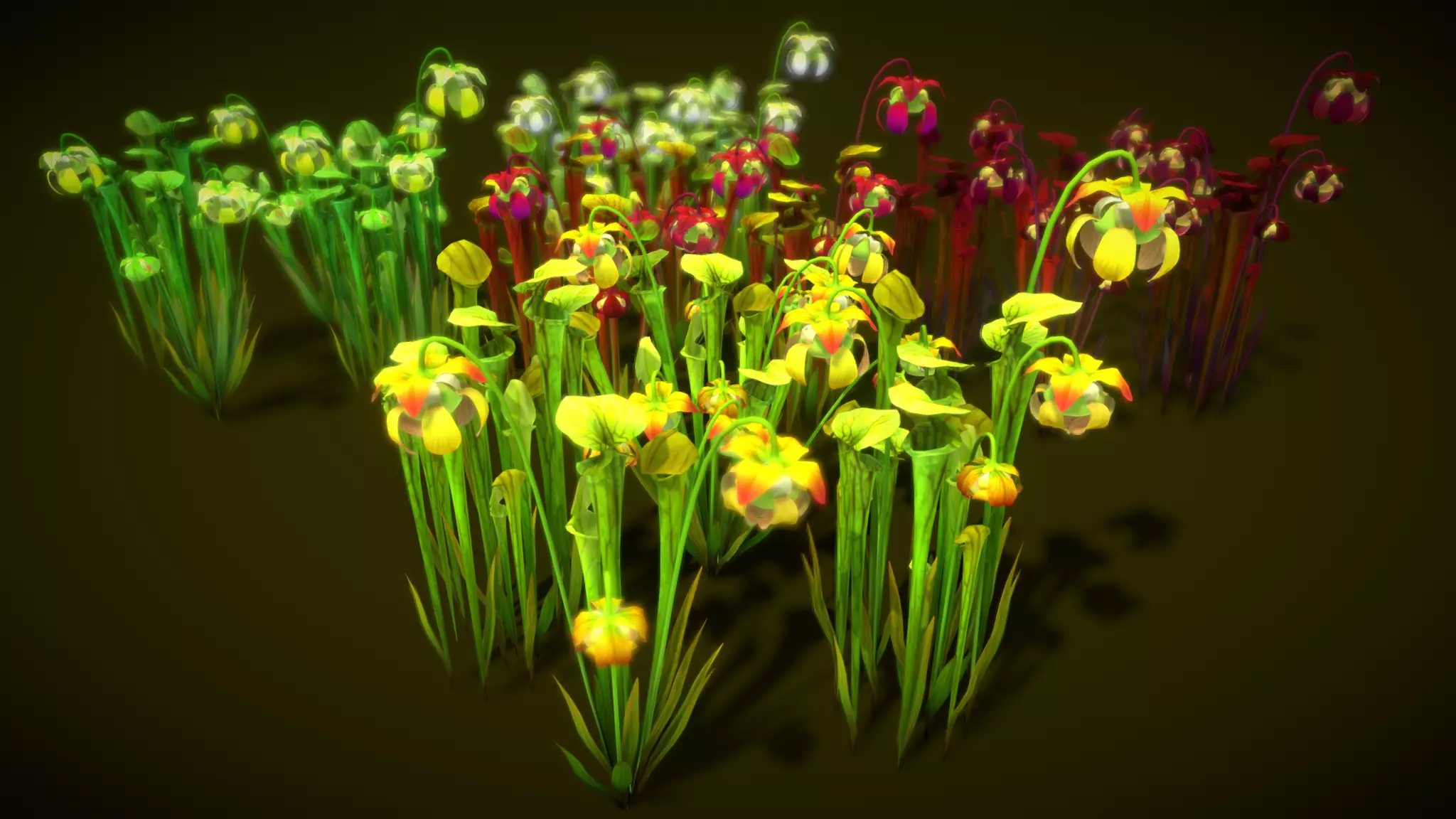 Flower Green Pitcher 3D model_0