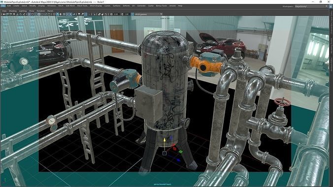 Modular Pipes Low-poly 3D model