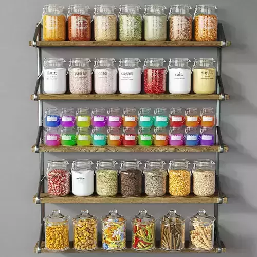 ShelfJar jars on shelf 3D model