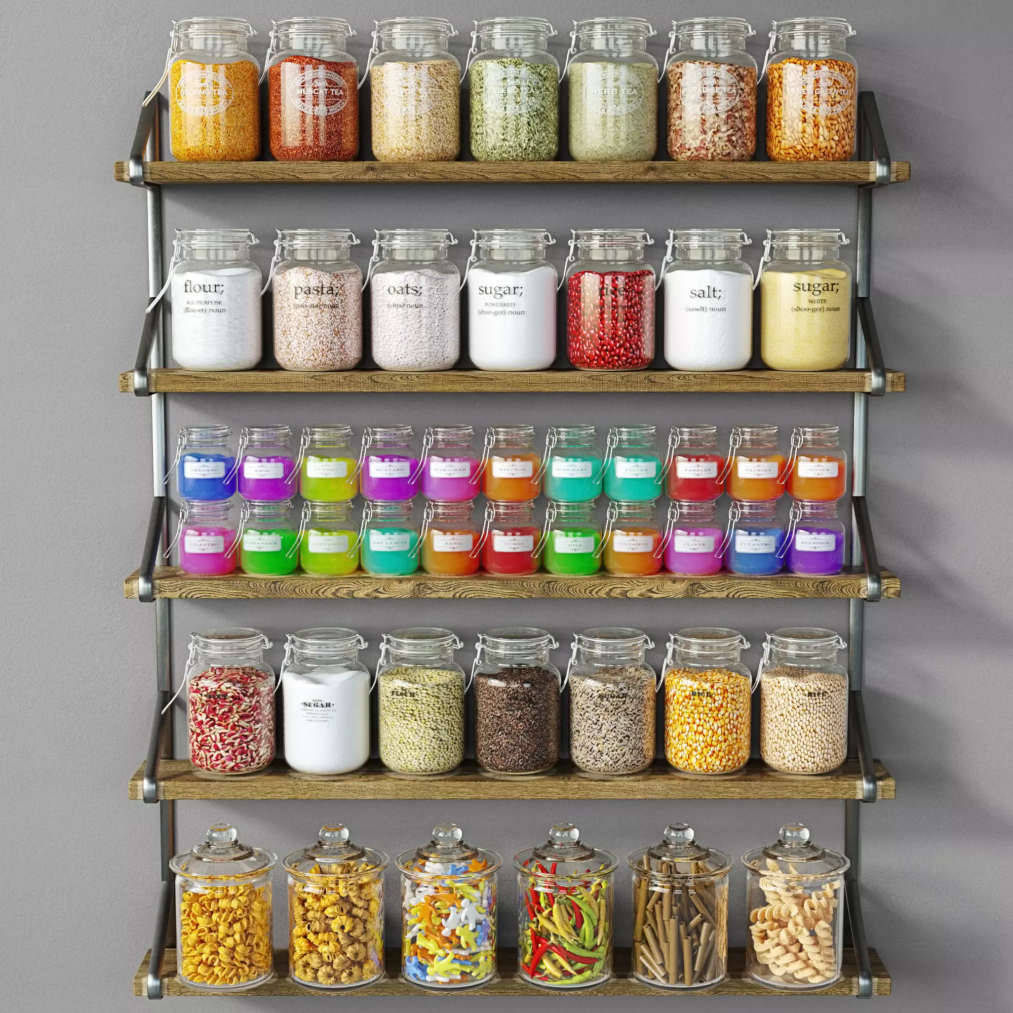 ShelfJar jars on shelf 3D model_0