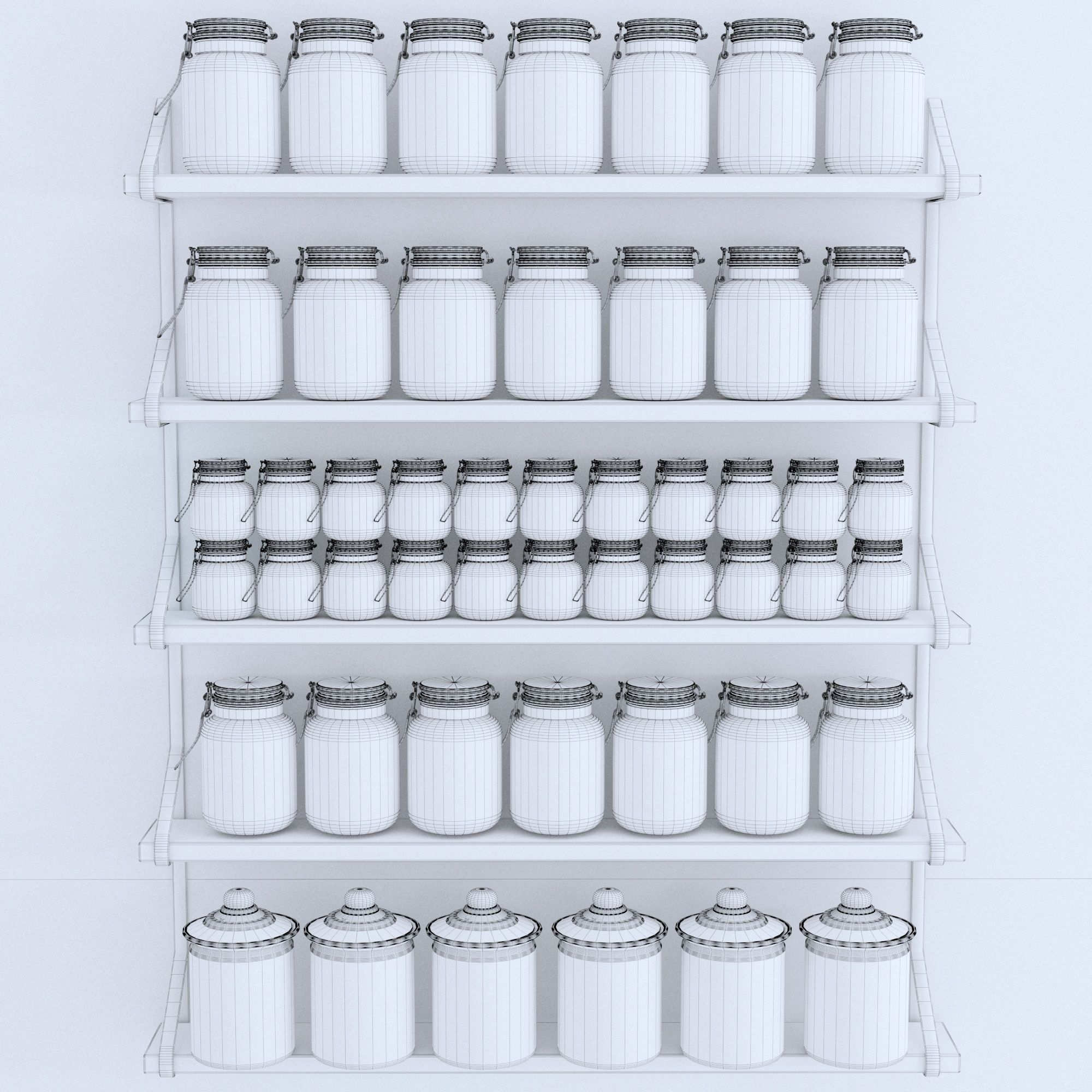 ShelfJar jars on shelf 3D model_4