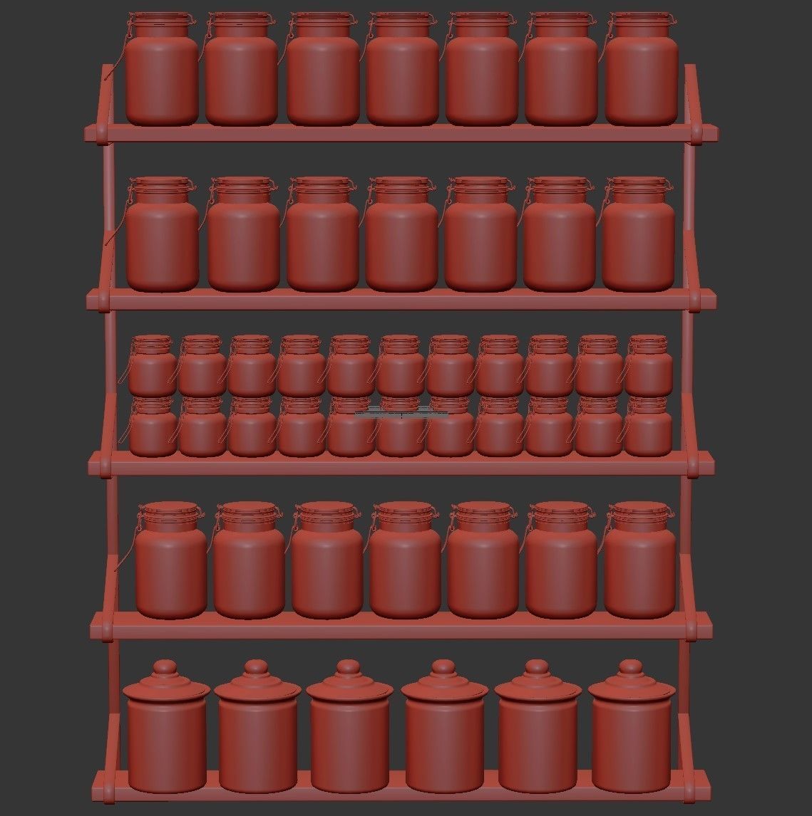ShelfJar jars on shelf 3D model_2