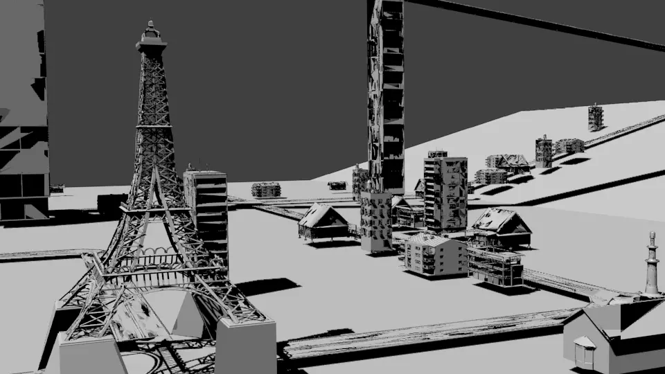 City 3D Model Rendering and Animation Low-poly 3D model