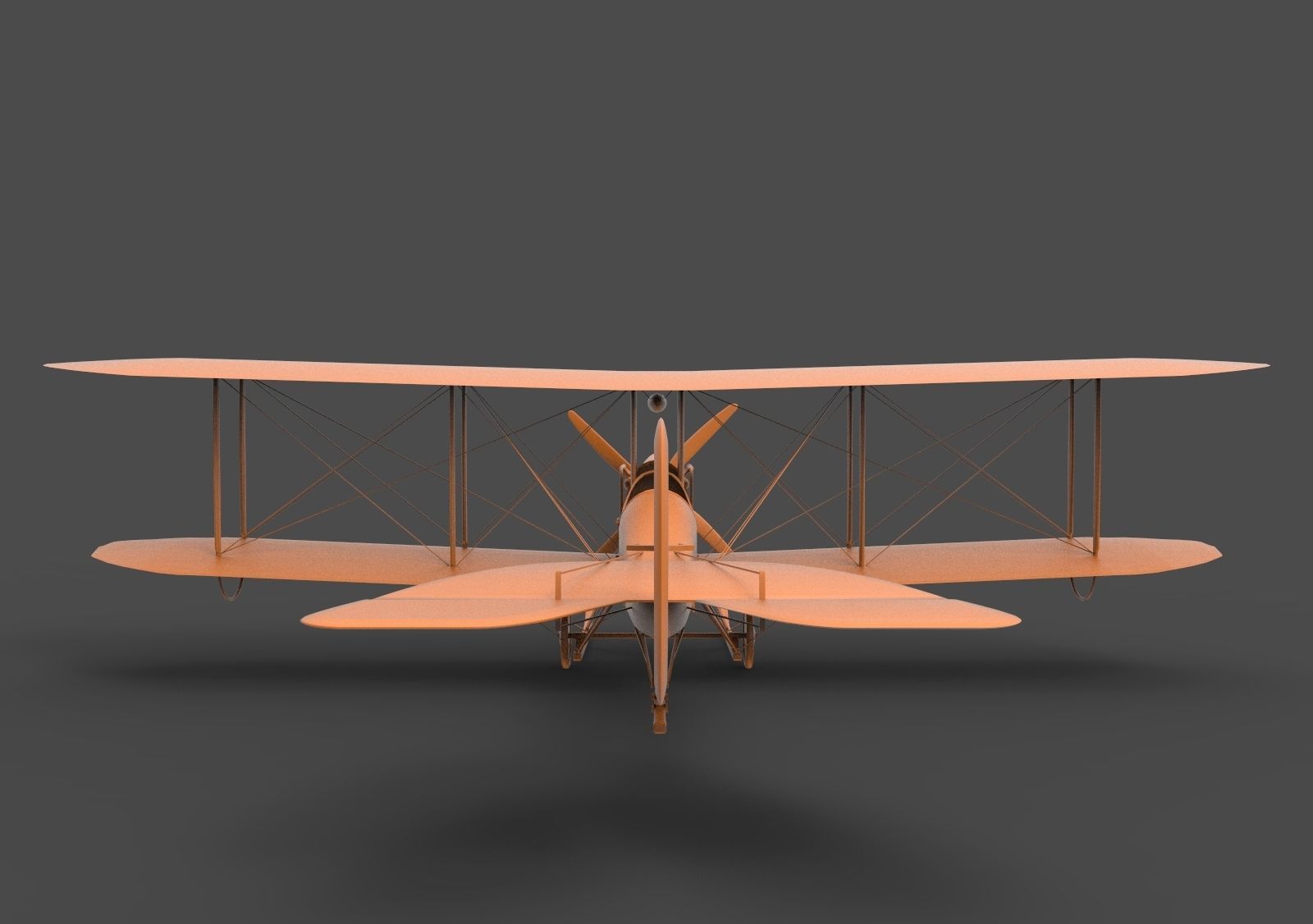 B-E-2 wwii biplane 3D print model_5