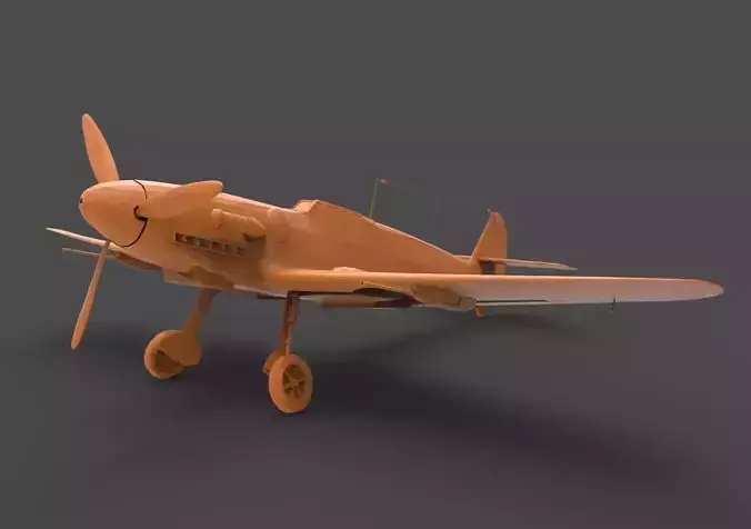 BF109G wwii fighter plane 3D print model