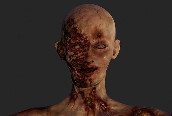 Female Zomebie by Gugurun Free low-poly 3D model