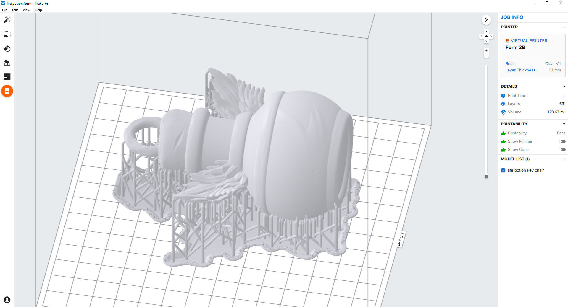 KeyChain Life Potion 3D print model_13