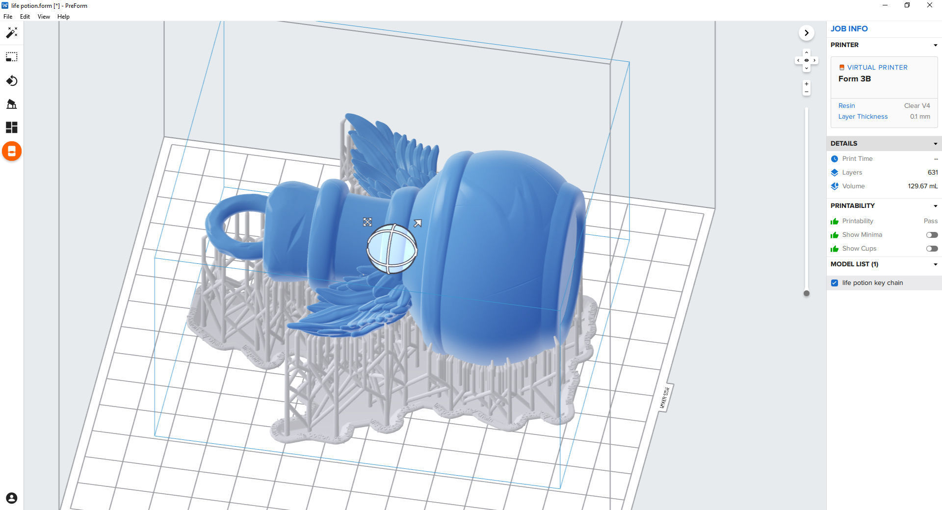 KeyChain Life Potion 3D print model_14