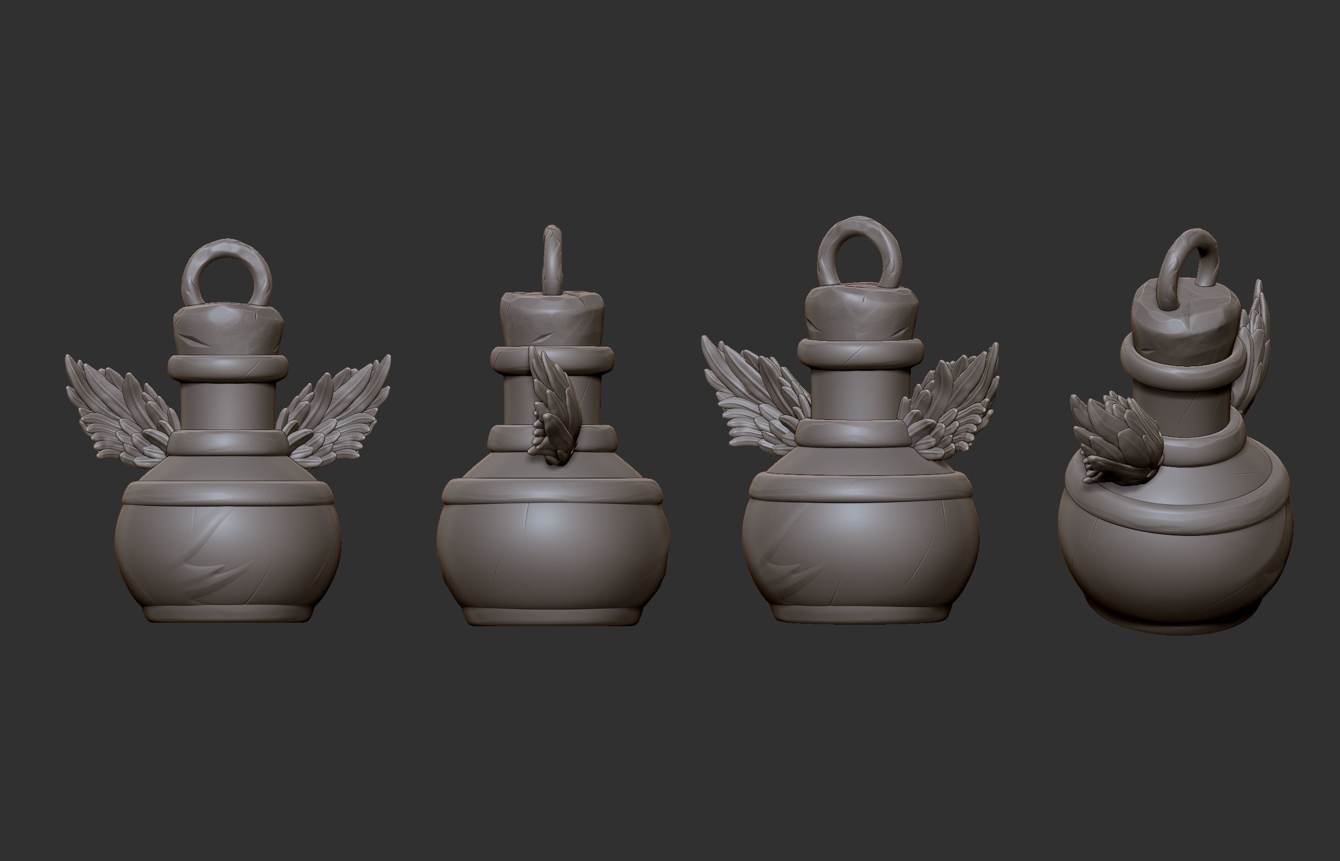 KeyChain Life Potion 3D print model_10