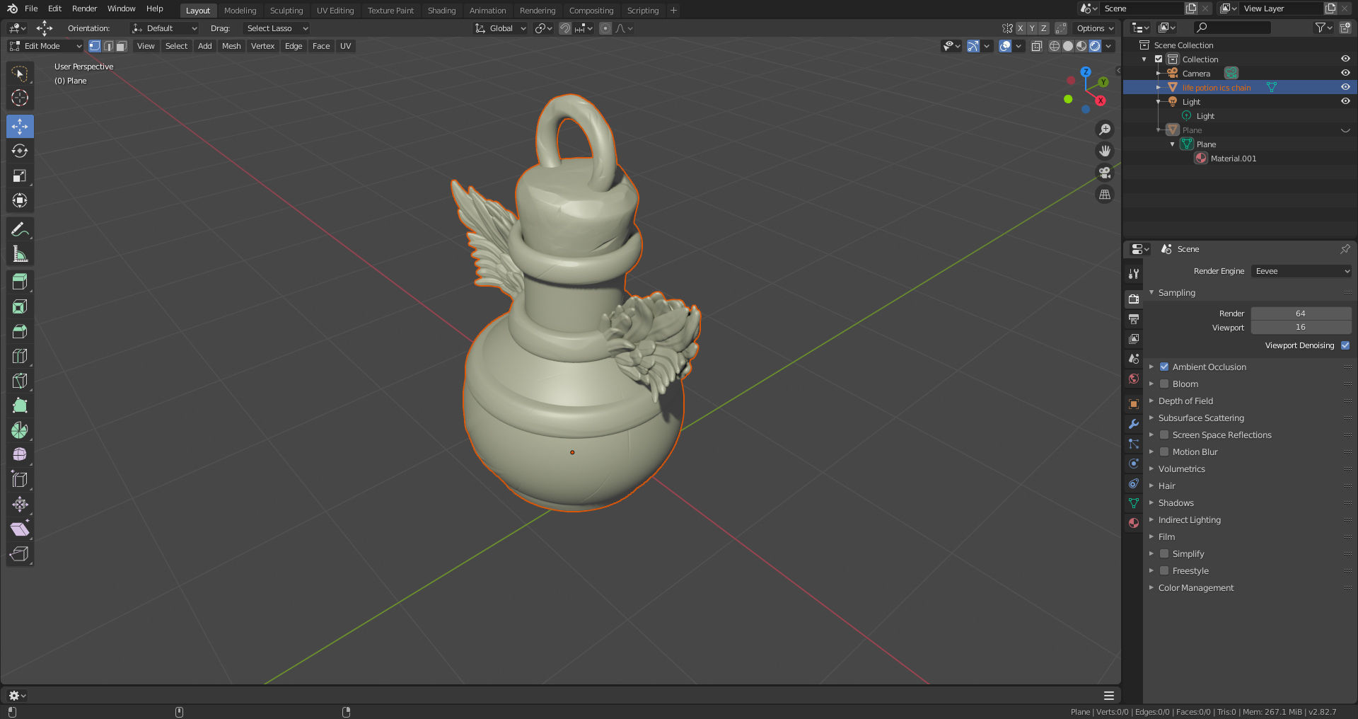 KeyChain Life Potion 3D print model_11
