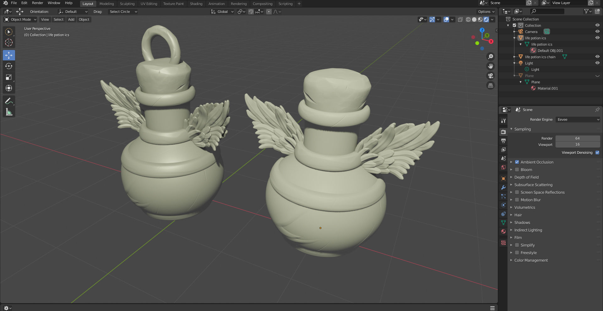 KeyChain Life Potion 3D print model_12