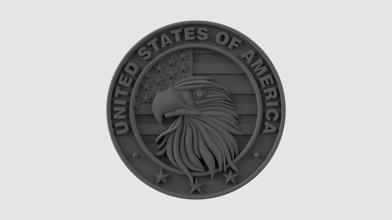 USA Eagle Medal 3D print model_4