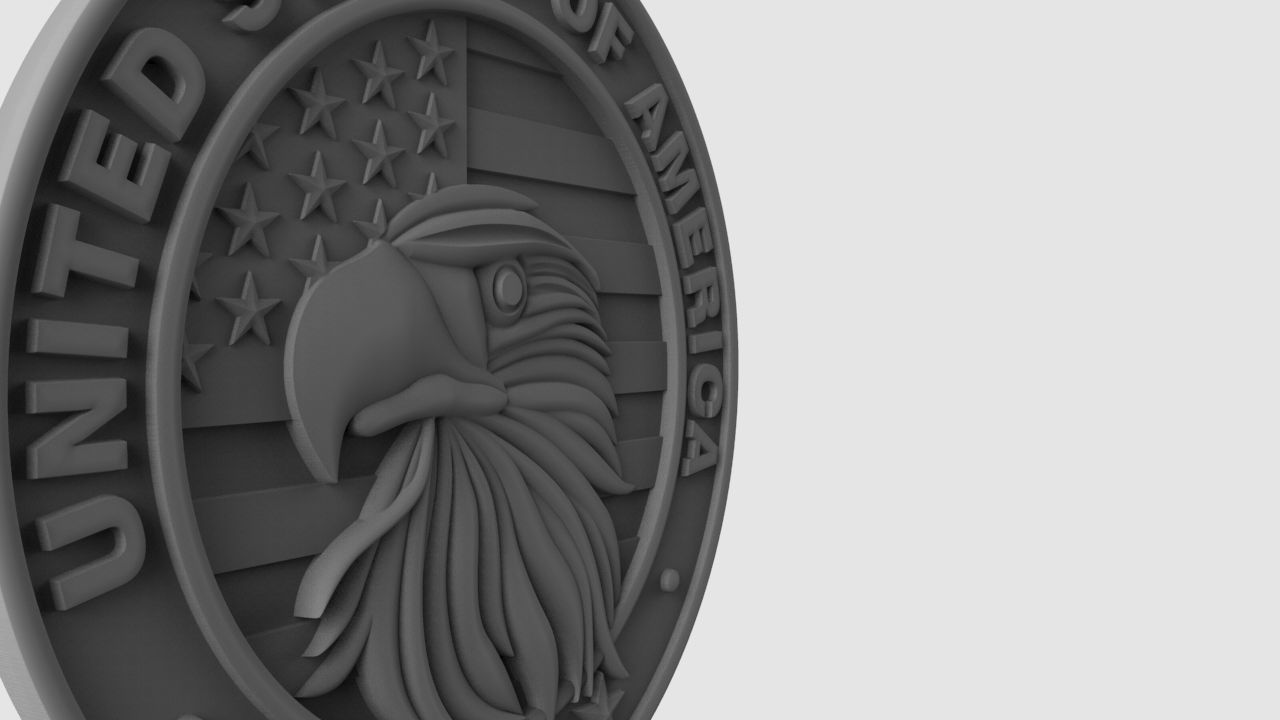 USA Eagle Medal 3D print model_3