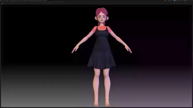 ZBrush Stylized Character Girl Base Mesh - Amy Girl Style 14